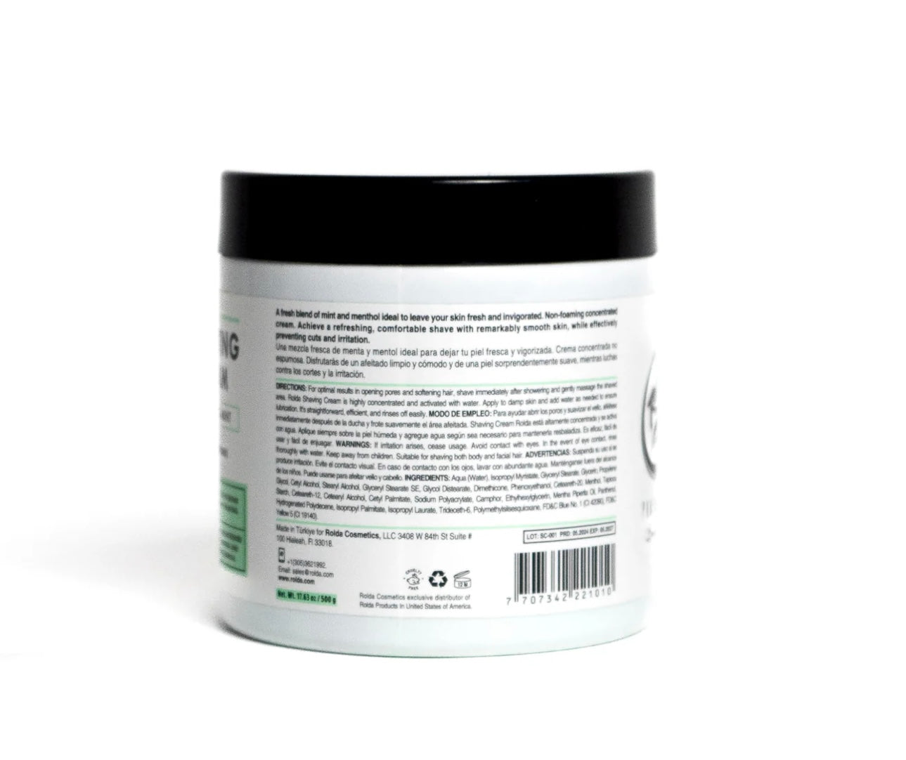 Rolda - Menthol & Mint Shaving Cream For Sensitive Skin