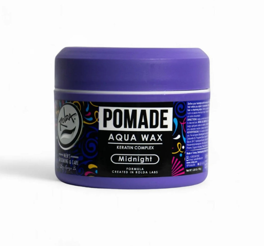 Rolda - Midnight Hair Pomade | Water Based Formula, Medium Hold, Medium Shine, Washes Out Easily, All Day Hold, Flake-free